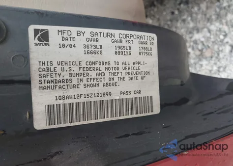 2005 Saturn Ion 3 z USA, uszkodzony, nr VIN 1G8AW12F15Z121899